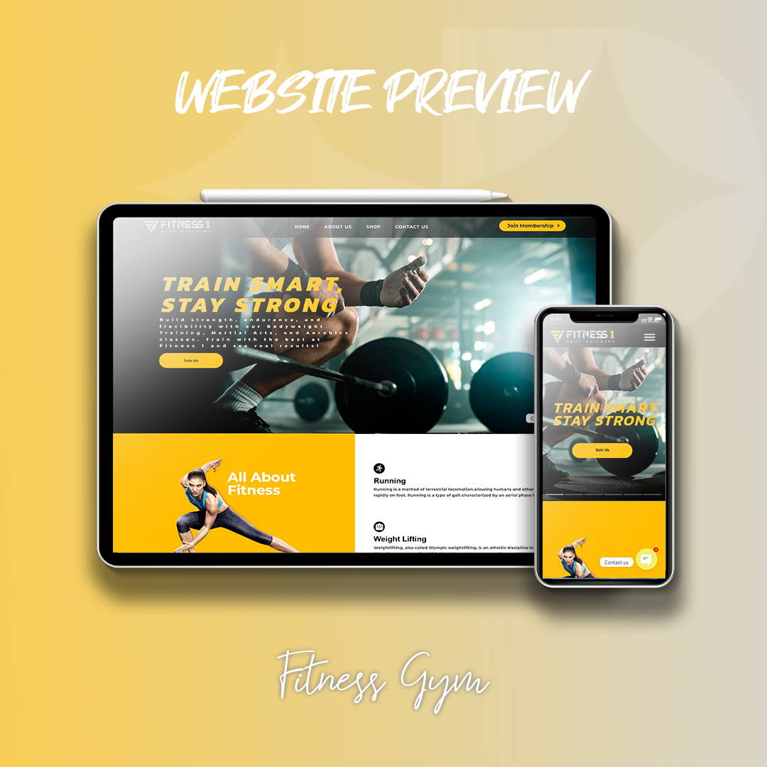 gym & fitness website design